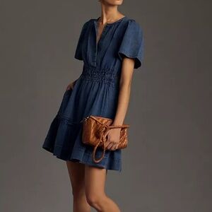 Anthropologie Somerset Mini Denim Dress Petite XS